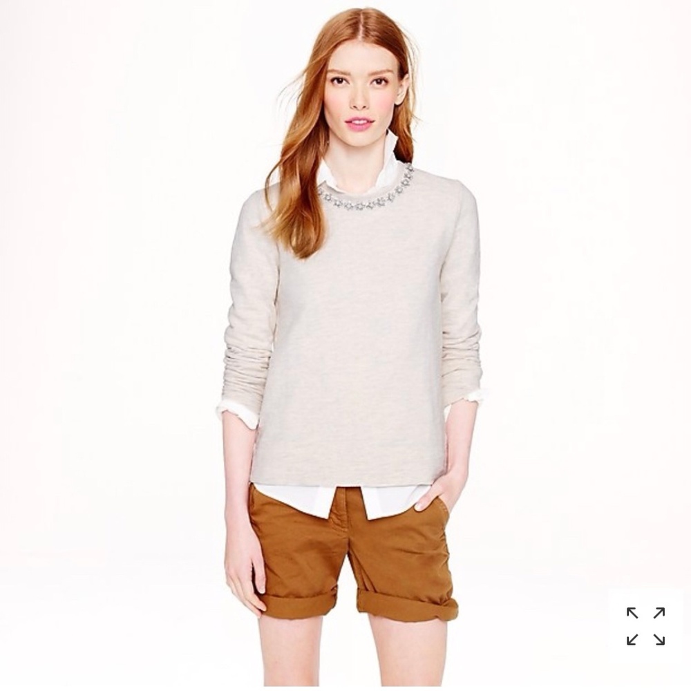 J. Crew Marled Jeweled Sweatshirt Sz S